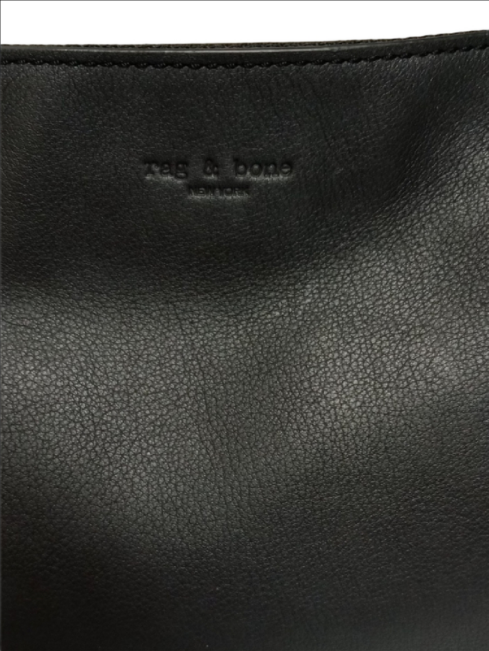 RAG & BONE BLACK LEATHER & SUEDE ZIPPERED CLUTCH BAG - Picture 4 of 11